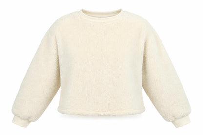 Front view of Misspap women’s ivory polyester top lounge set, size UK 12