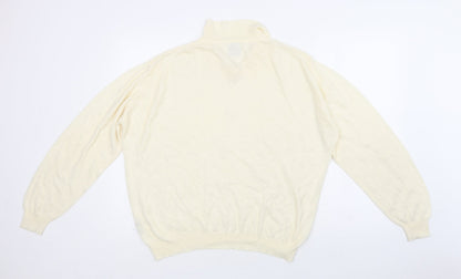 Classic Woman Womens Ivory Collared  Acrylic Pullover Jumper Size 20