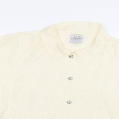 Classic Woman Womens Ivory Collared  Acrylic Pullover Jumper Size 20