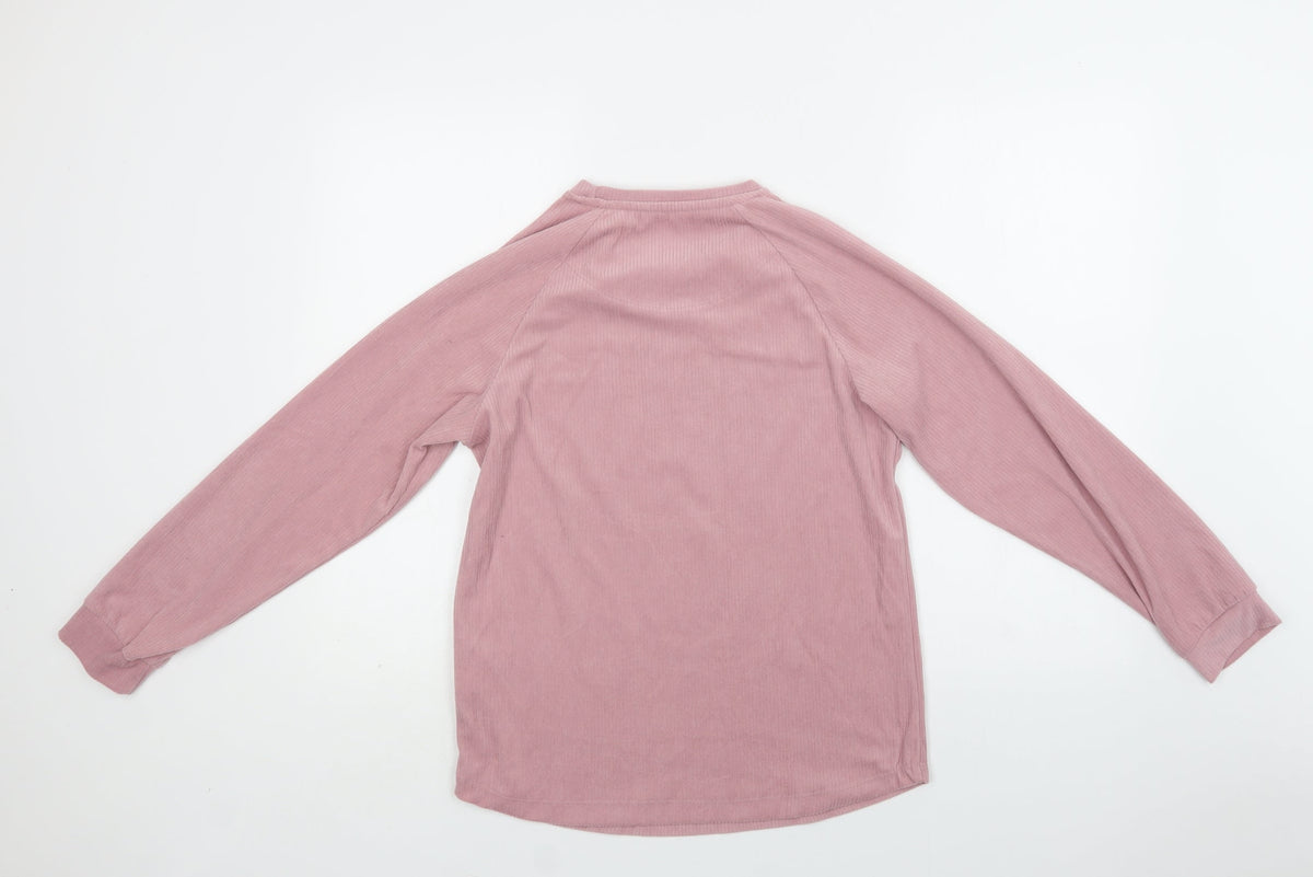 Back view of Primark women’s pink polyester top lounge set, size XS