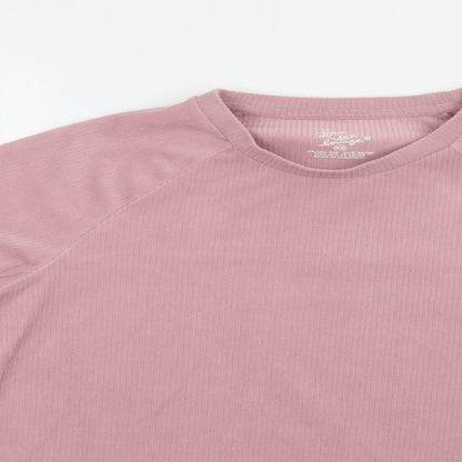 Close-up detail of Primark women’s pink polyester top lounge set, size XS