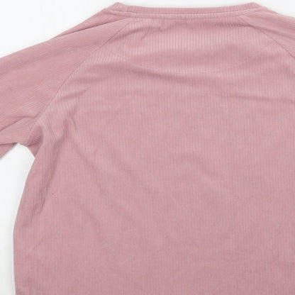 Brand and care label for Primark women’s pink polyester top lounge set, size XS