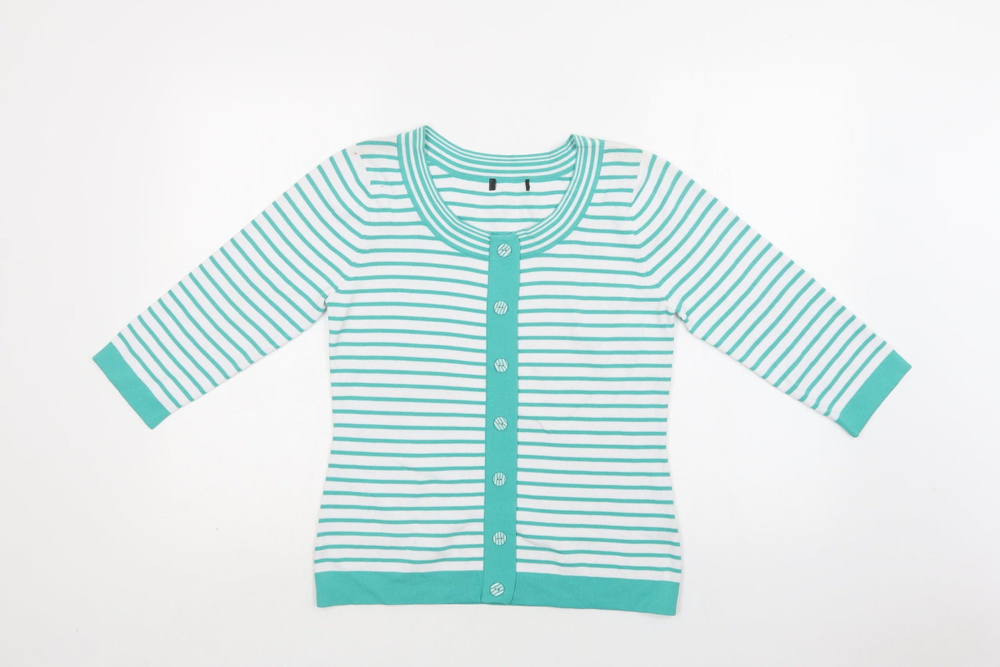 Womens UK Size 10 Sky Green Cardigan Jumper