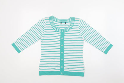 Womens UK Size 10 Sky Green Cardigan Jumper