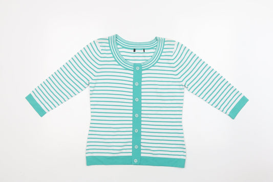Womens UK Size 10 Sky Green Cardigan Jumper