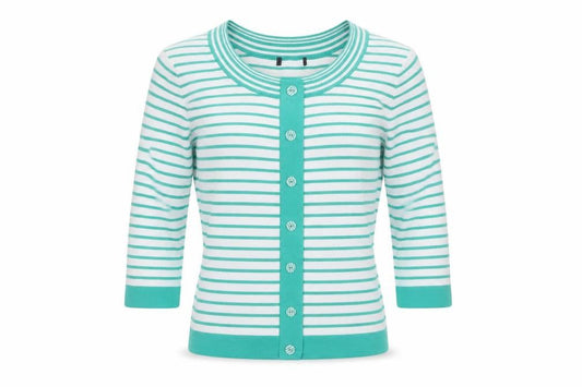 Womens UK Size 10 Sky Green Cardigan Jumper