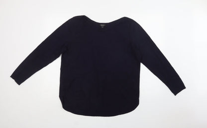 Tribekko 44 Womens Blue Round Neck  Viscose Pullover Jumper Size XL