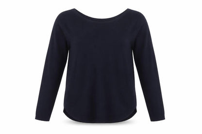 Front view of Tribekko 44 women’s blue round neck viscose jumper, size XL