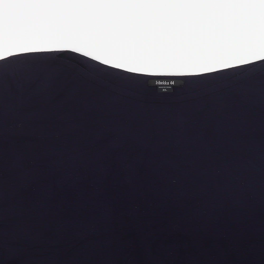 Tribekko 44 Womens Blue Round Neck  Viscose Pullover Jumper Size XL