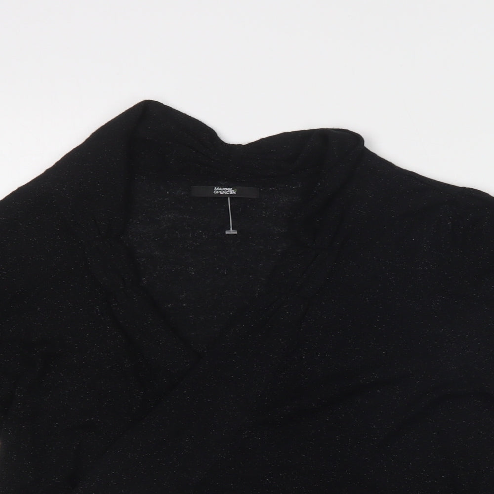 Womens UK Size 10 M&S Black Cardigan Jumper