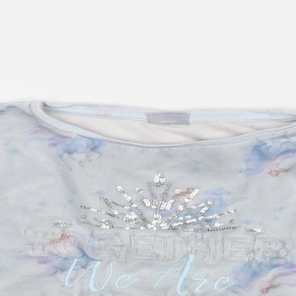 TU Girls Blue Geometric Polyester Top Pyjama Top Size 4-5 Years   - Frozen 2