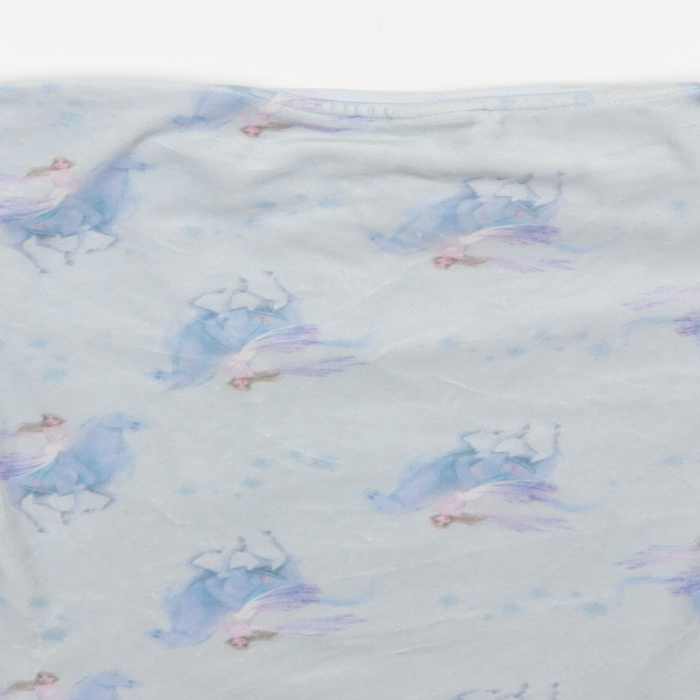 TU Girls Blue Geometric Polyester Top Pyjama Top Size 4-5 Years   - Frozen 2