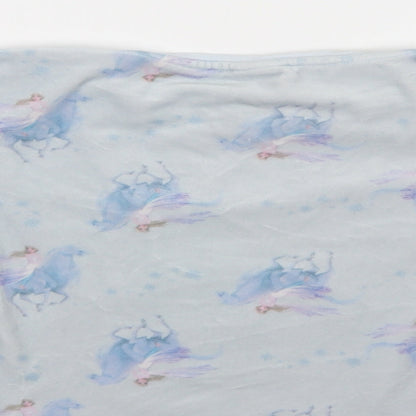 TU Girls Blue Geometric Polyester Top Pyjama Top Size 4-5 Years   - Frozen 2