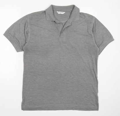 Kustom Kit Mens Grey  Polyester  Polo Size L Collared Pullover - W