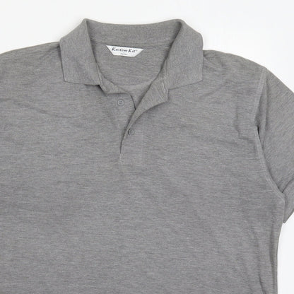 Kustom Kit Mens Grey  Polyester  Polo Size L Collared Pullover - W