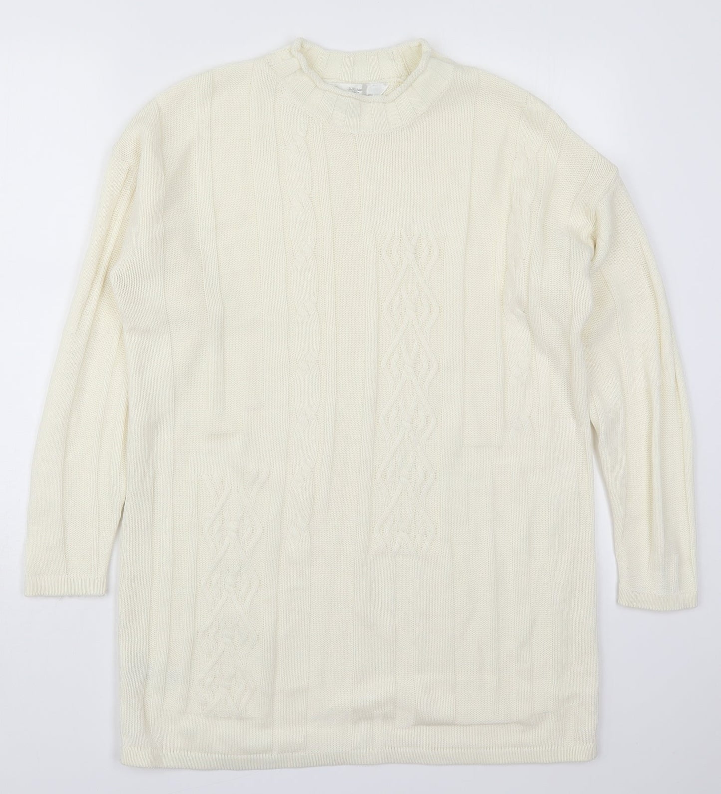 Womens UK Size 10 Marks and Spencer White Pullover Jumper