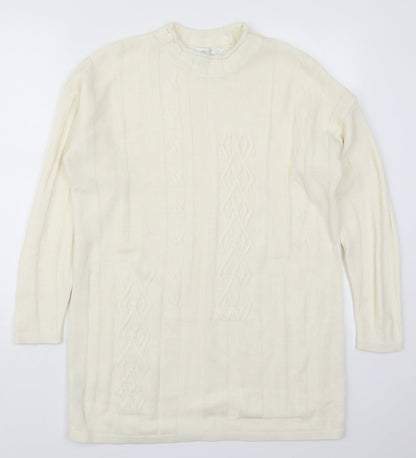 Womens UK Size 10 Marks and Spencer White Pullover Jumper