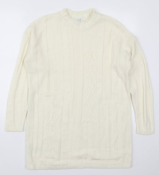Womens UK Size 10 Marks and Spencer White Pullover Jumper