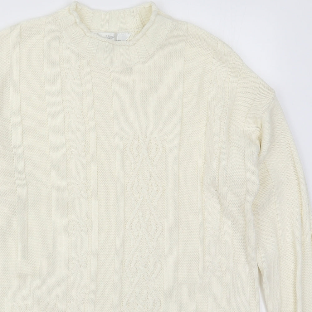 Womens UK Size 10 Marks and Spencer White Pullover Jumper