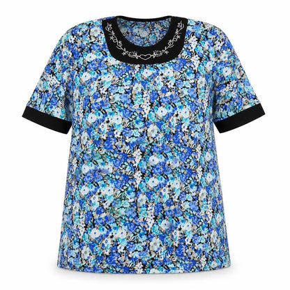Womens UK Size XL Cecilia Blue Basic T-Shirt