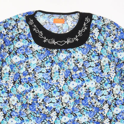 Womens UK Size XL Cecilia Blue Basic T-Shirt