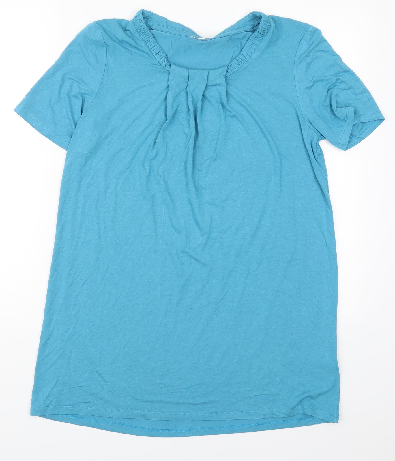 Damart Womens Blue  Viscose Basic T-Shirt Size 14 Round Neck