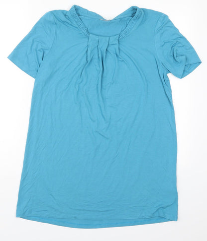Damart Womens Blue  Viscose Basic T-Shirt Size 14 Round Neck