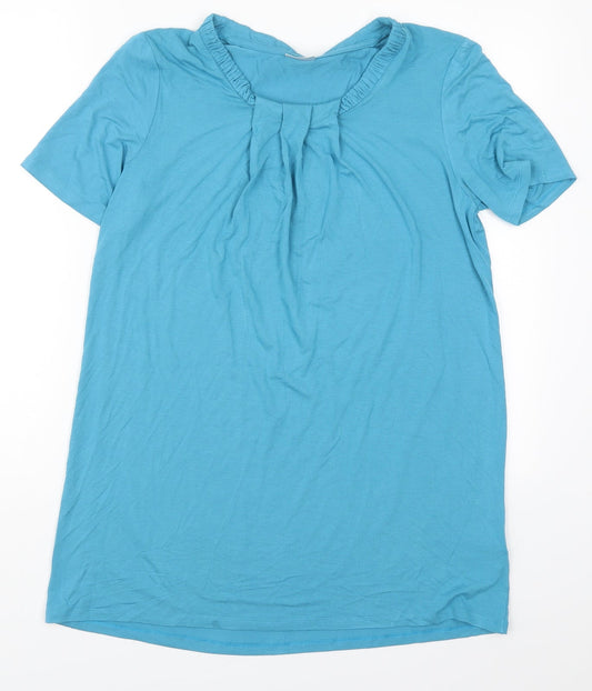 Damart Womens Blue  Viscose Basic T-Shirt Size 14 Round Neck
