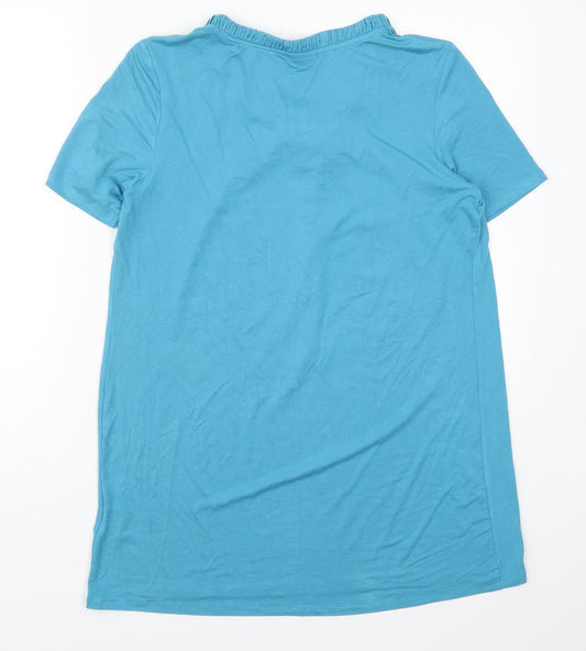 Damart Womens Blue  Viscose Basic T-Shirt Size 14 Round Neck