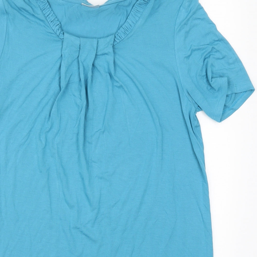 Damart Womens Blue  Viscose Basic T-Shirt Size 14 Round Neck