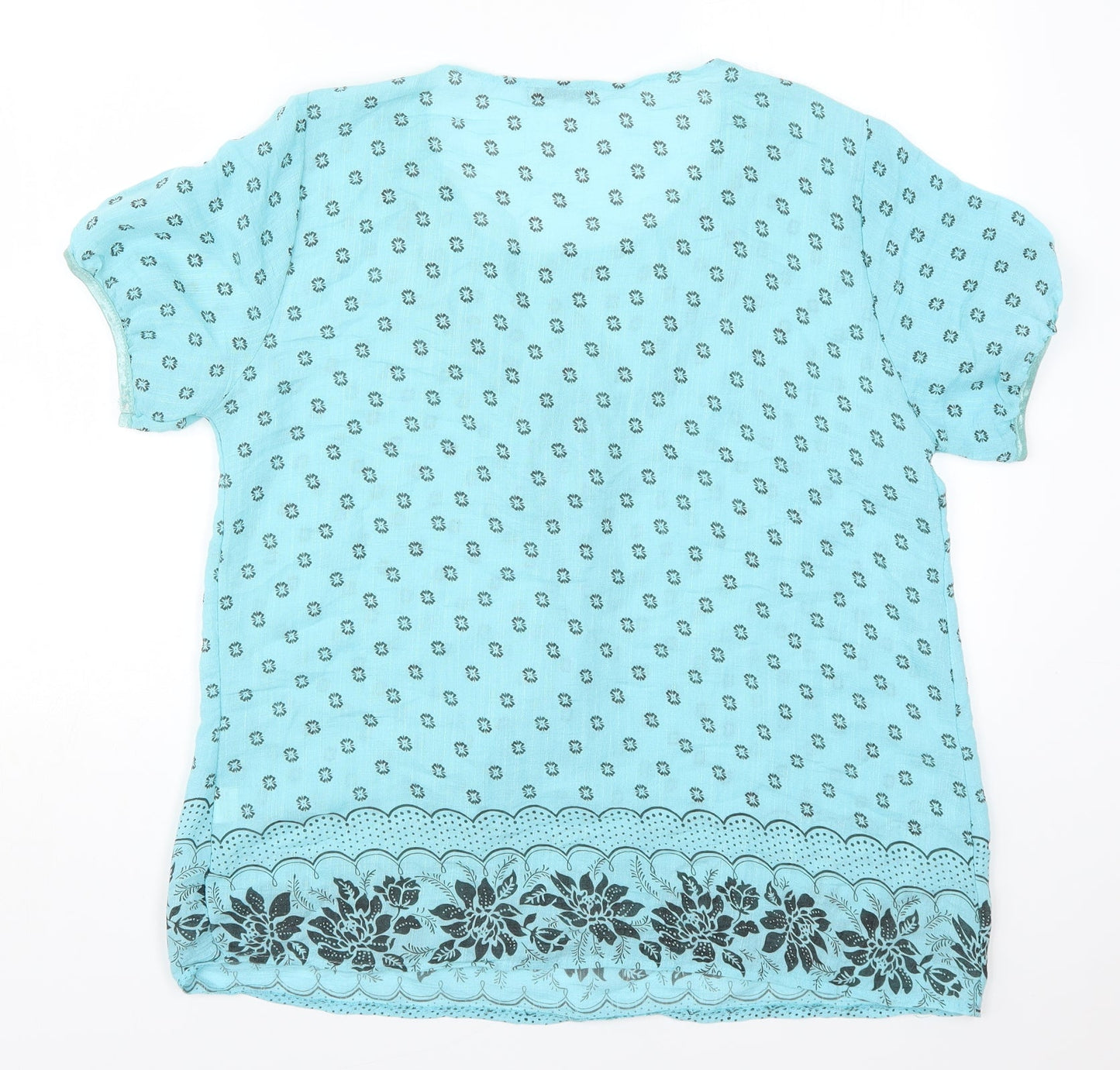Womens UK Size 2XL Yue Sheng Blue Basic T-Shirt