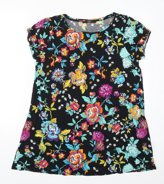 George Womens Multicoloured Floral Viscose Basic T-Shirt  Round Neck