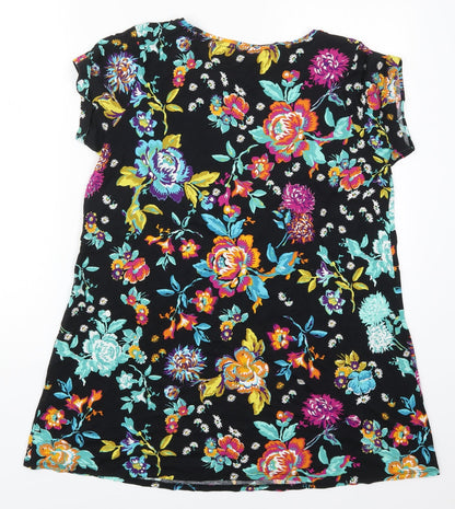 George Womens Multicoloured Floral Viscose Basic T-Shirt  Round Neck