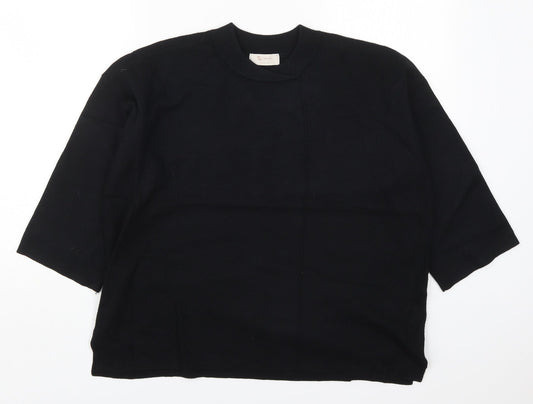 TU Womens Black Round Neck  Viscose Pullover Jumper Size 14