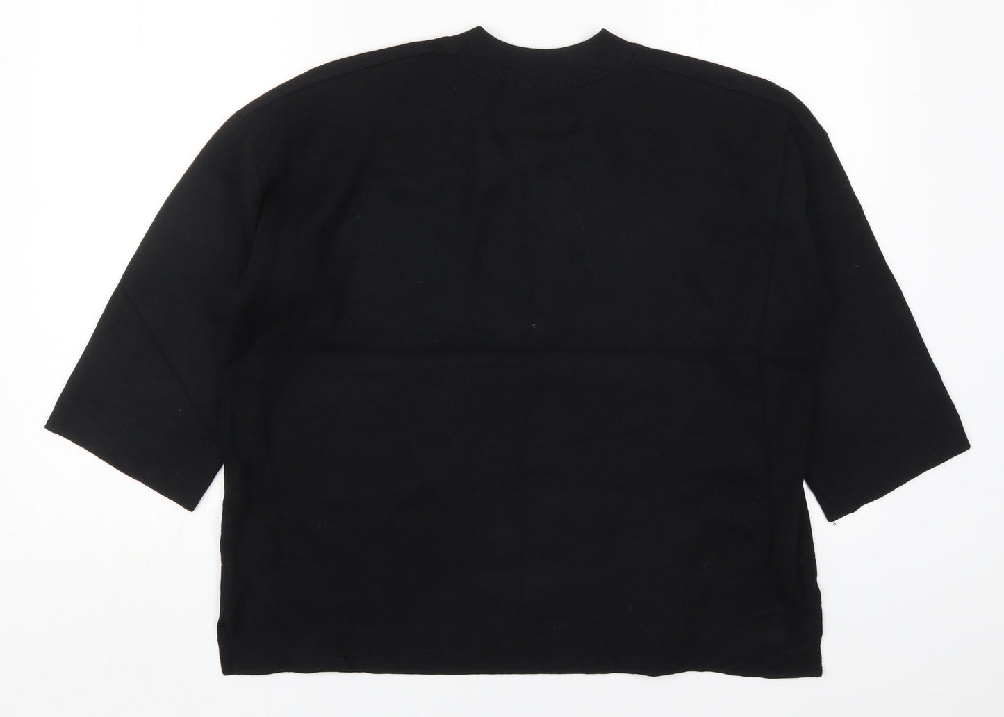 TU Womens Black Round Neck  Viscose Pullover Jumper Size 14