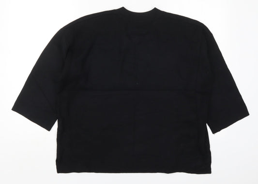 TU Womens Black Round Neck  Viscose Pullover Jumper Size 14