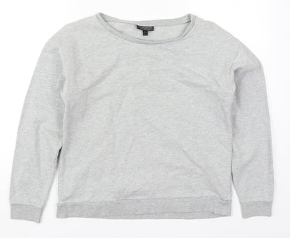 Topshop Womens Grey  Cotton Pullover Sweatshirt Size 8  Pullover