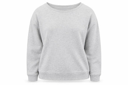 Front view of Topshop women’s grey cotton pullover sweatshirt, size UK 8, pullover