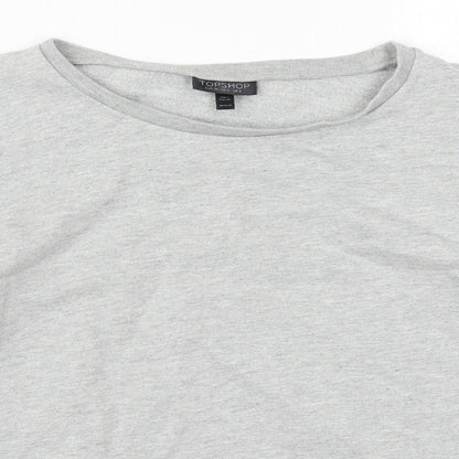 Topshop Womens Grey  Cotton Pullover Sweatshirt Size 8  Pullover