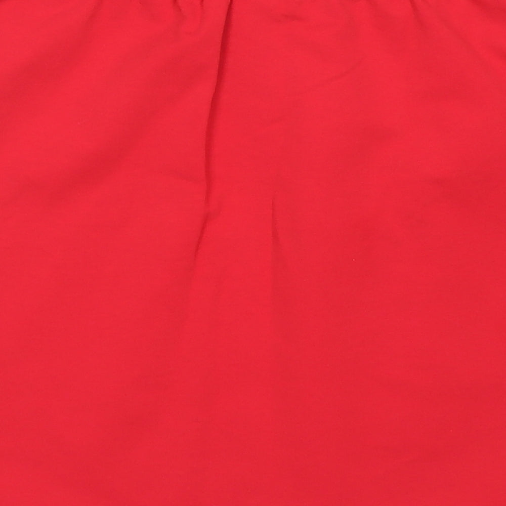 George Girls Red  Cotton A-Line Skirt Size 12-13 Years  Regular Drawstring