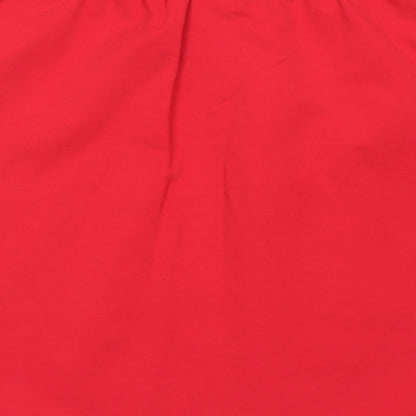 George Girls Red  Cotton A-Line Skirt Size 12-13 Years  Regular Drawstring