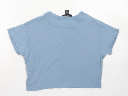915 Generation Girls Blue  Cotton Cropped T-Shirt Size 10-11 Years Crew Neck
