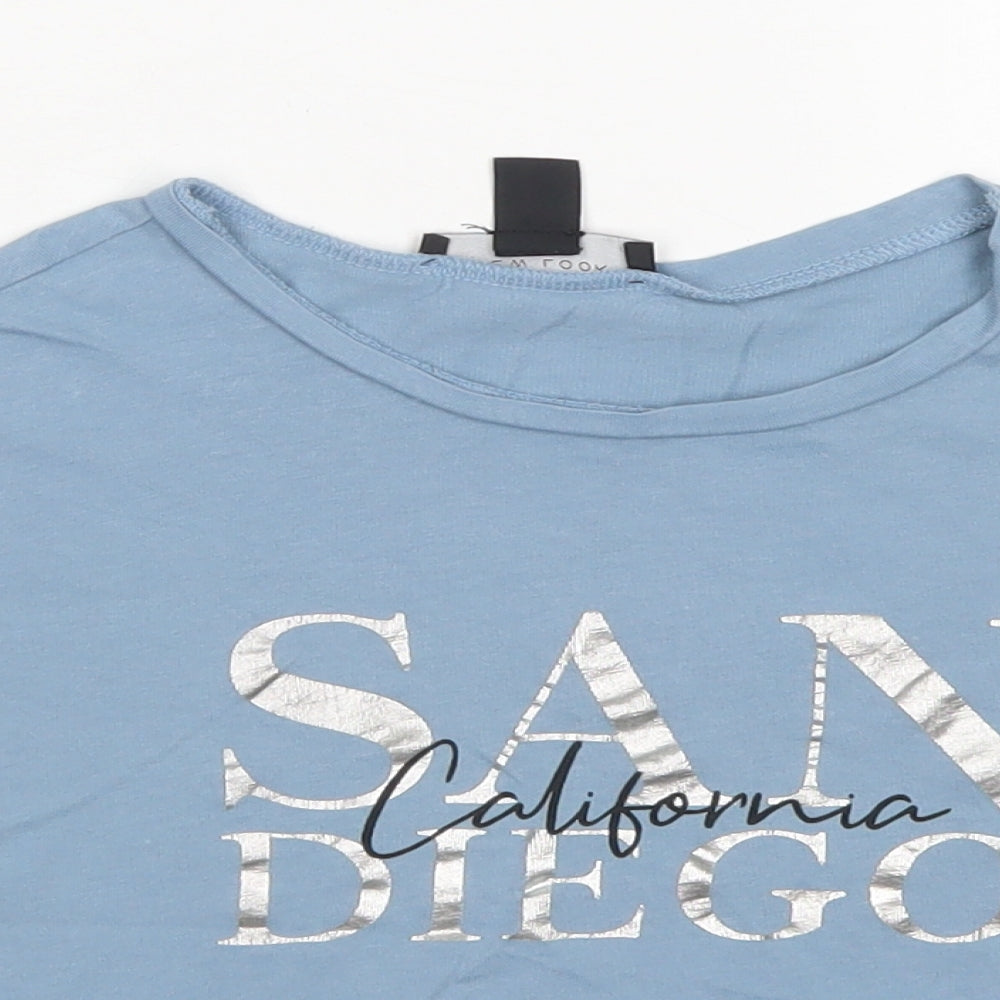 915 Generation Girls Blue  Cotton Cropped T-Shirt Size 10-11 Years Crew Neck