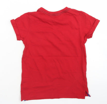 George Boys Red  Cotton Basic T-Shirt Size 6-7 Years Crew Neck  - Chicago