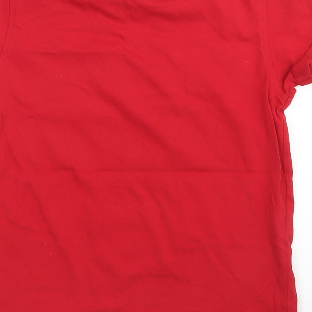 George Boys Red  Cotton Basic T-Shirt Size 6-7 Years Crew Neck  - Chicago
