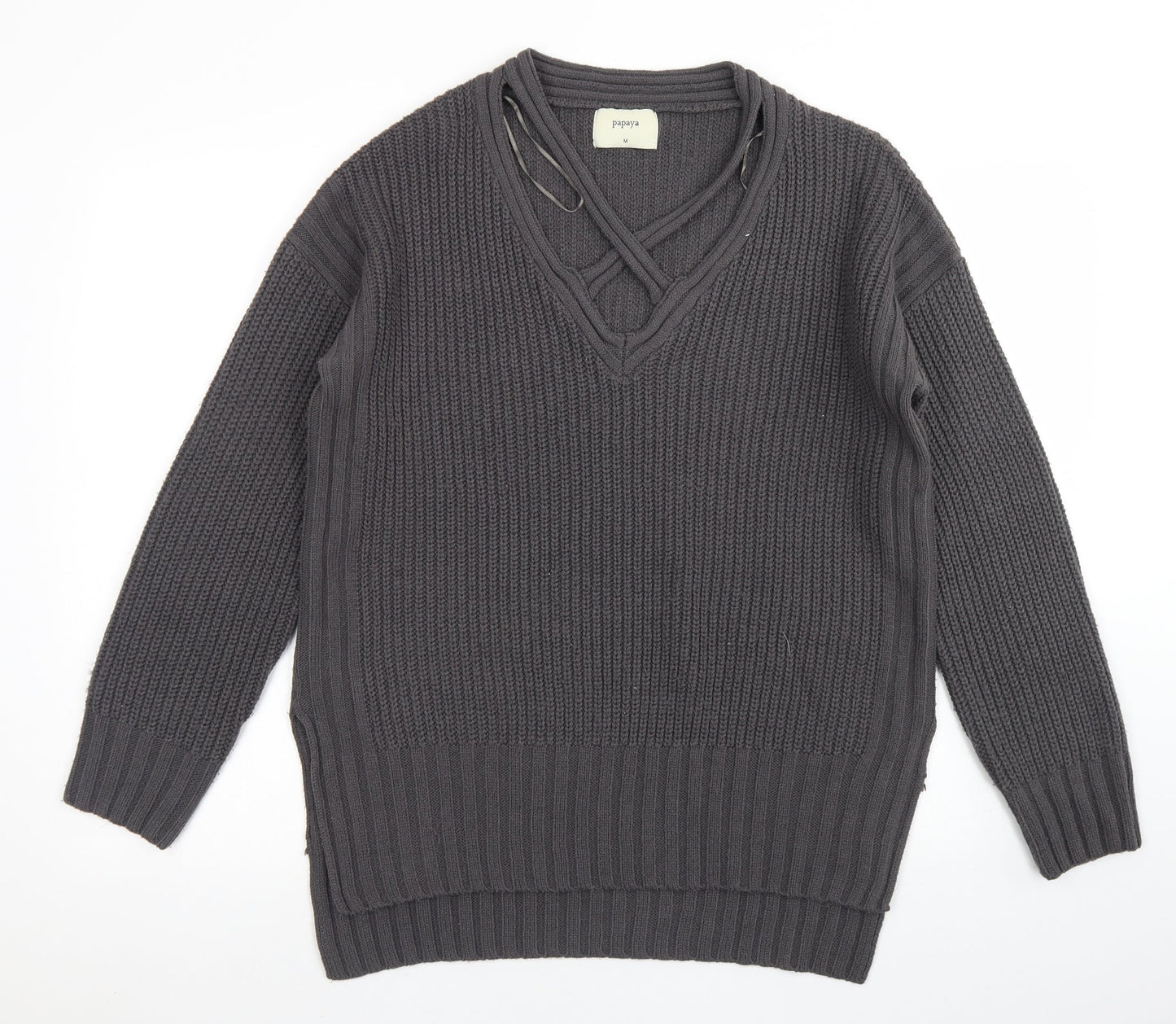 Womens UK Size M Papaya Grey Pullover Jumper