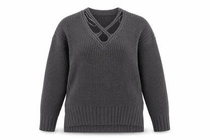 Womens UK Size M Papaya Grey Pullover Jumper