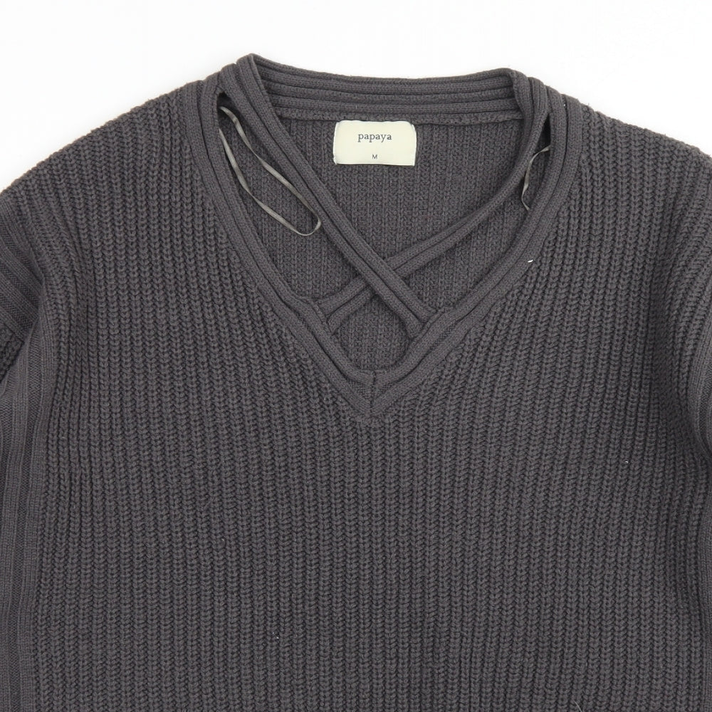 Womens UK Size M Papaya Grey Pullover Jumper