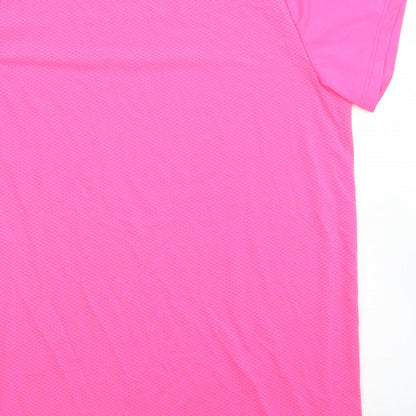 Studio Womens Pink  Polyester Basic T-Shirt Size 8 Crew Neck