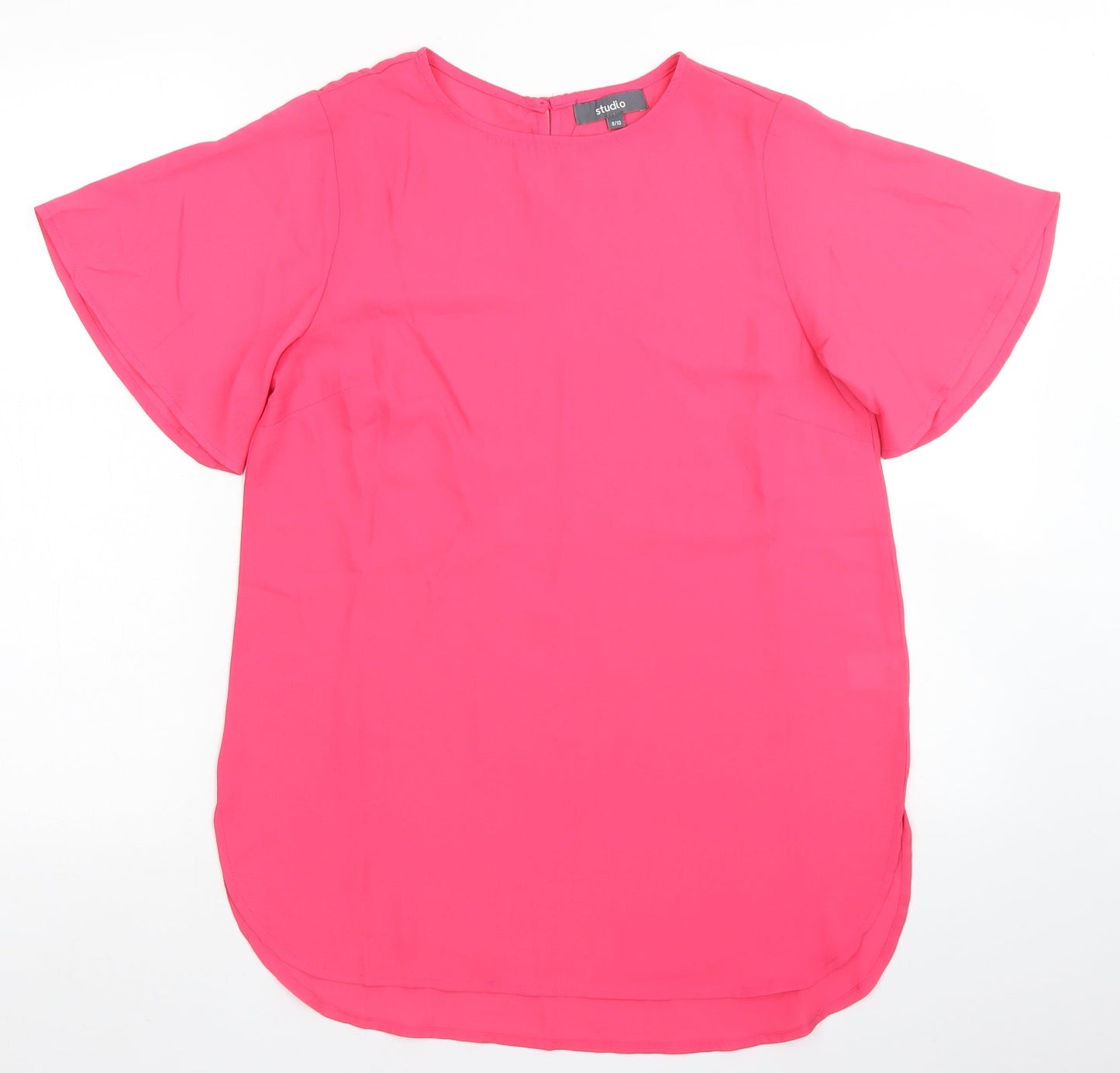 Womens UK Size 8 Studio Pink Basic Blouse